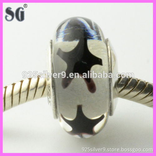 Star pattern transparent new products 2016 fashion jewelry glass beads
